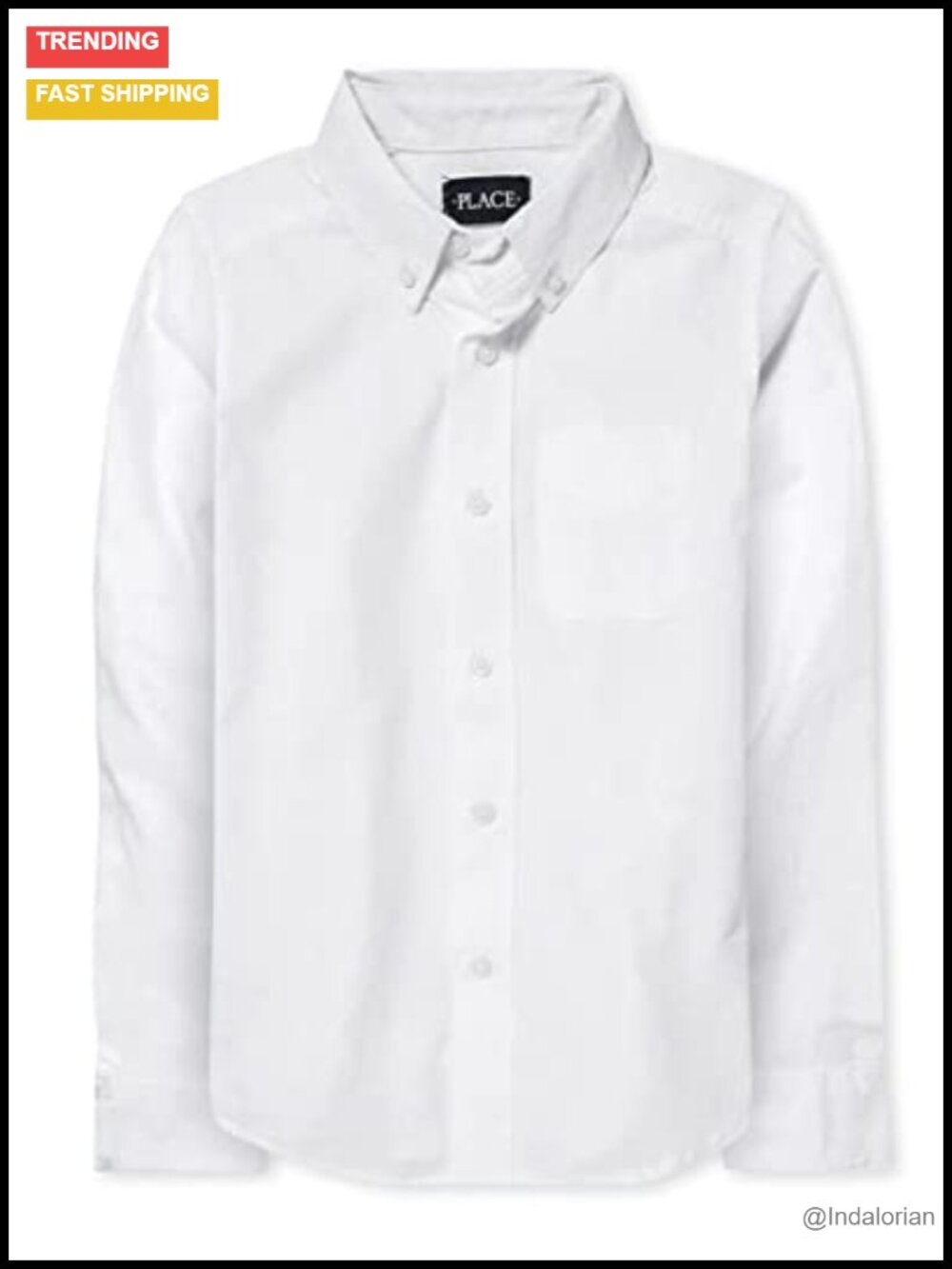Kids Long Sleeve Button Down Oxford Shirt Cotton